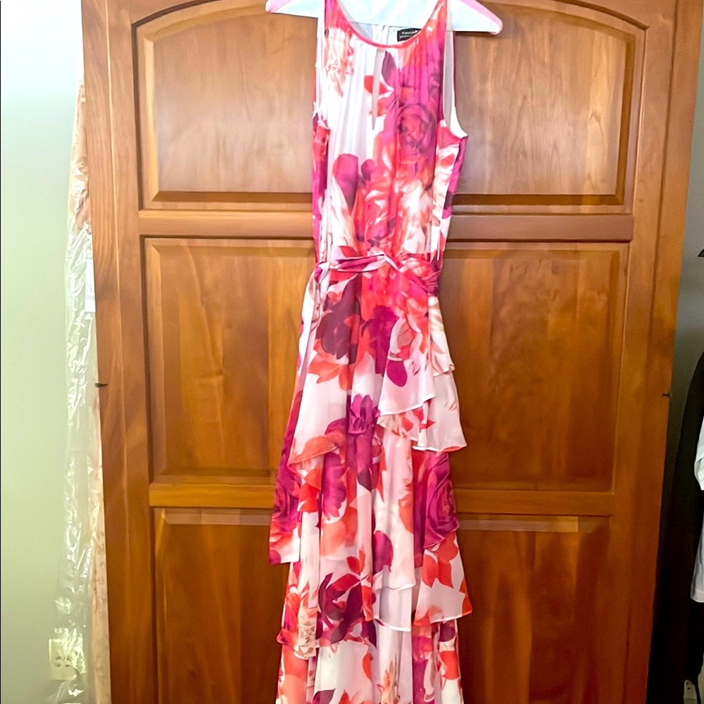 Floral Pink Sleeveless maxi dress